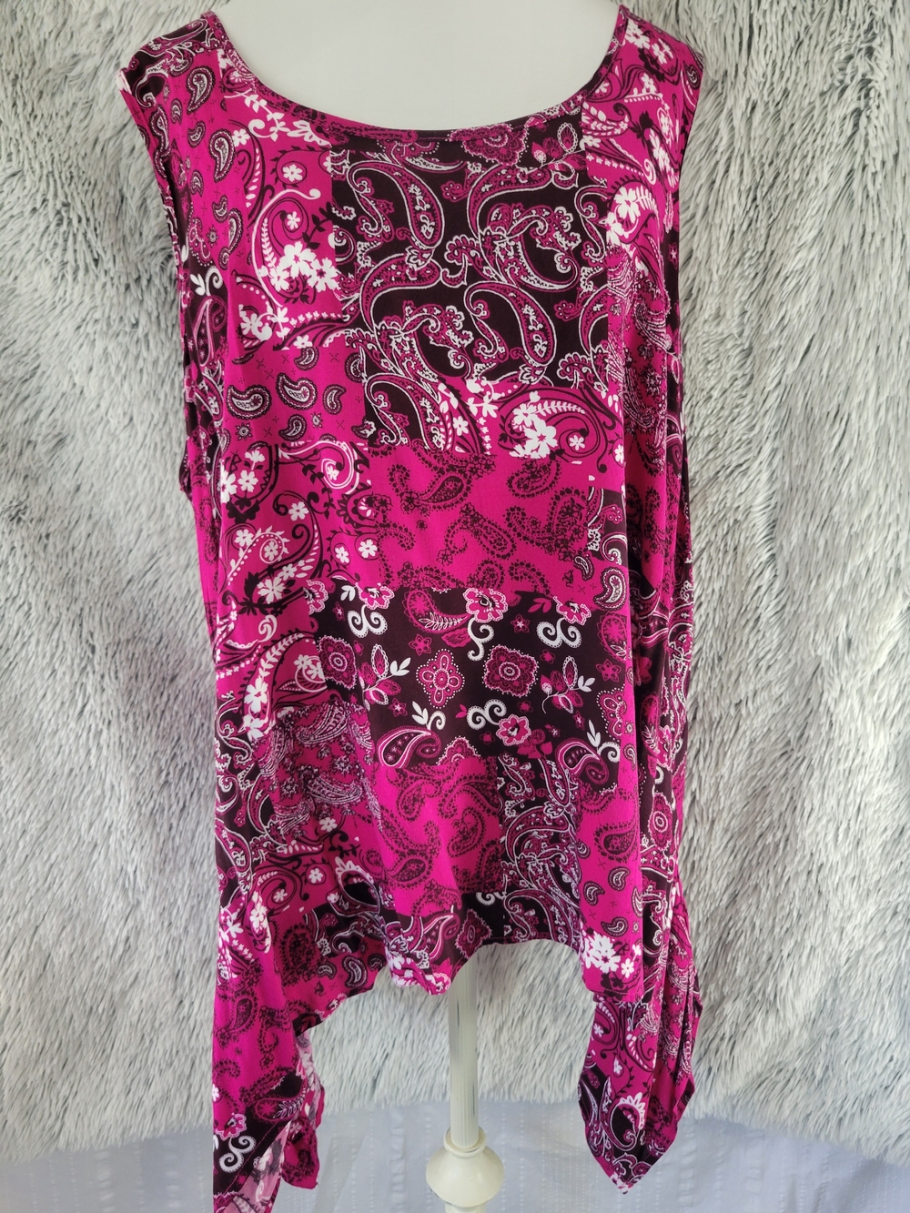 Woman Within Magenta Paisley Sleeveless Tunic
